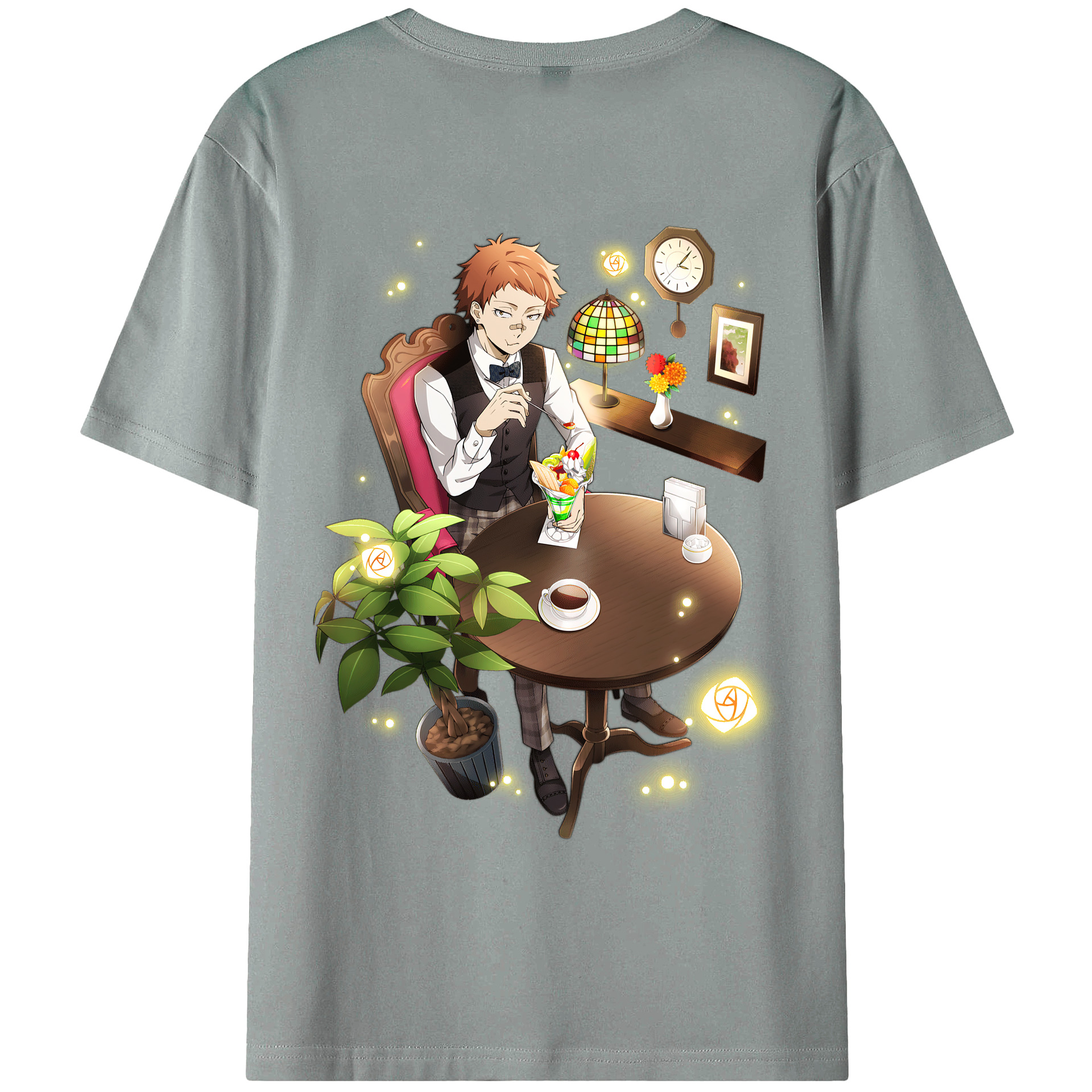 （画像用） 文豪ストレイドッグス Bungo Stray Dogs 綿100％ メンズ半袖Tシャツ（バックプリント） 通気性